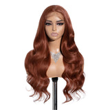 26“ Highlight Honey Brown Body Wave Wig red