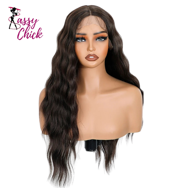 26 Inch Long Deep Body Wavy Synthetic Wigs Sassy Chick Logo