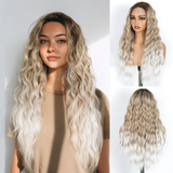 Blonde 26 Inch Long Deep Body Wavy Synthetic Wigs