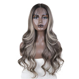 28" Highlight Body Wave Wigs black grey