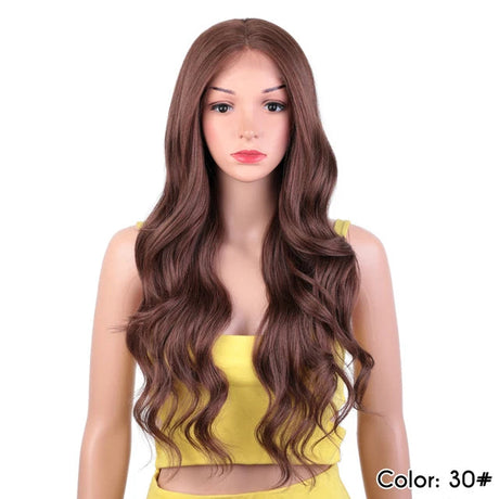 28" Highlight Body Wave Wigs ash brown