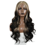 28" Highlight Body Wave Wigs blonde/ black