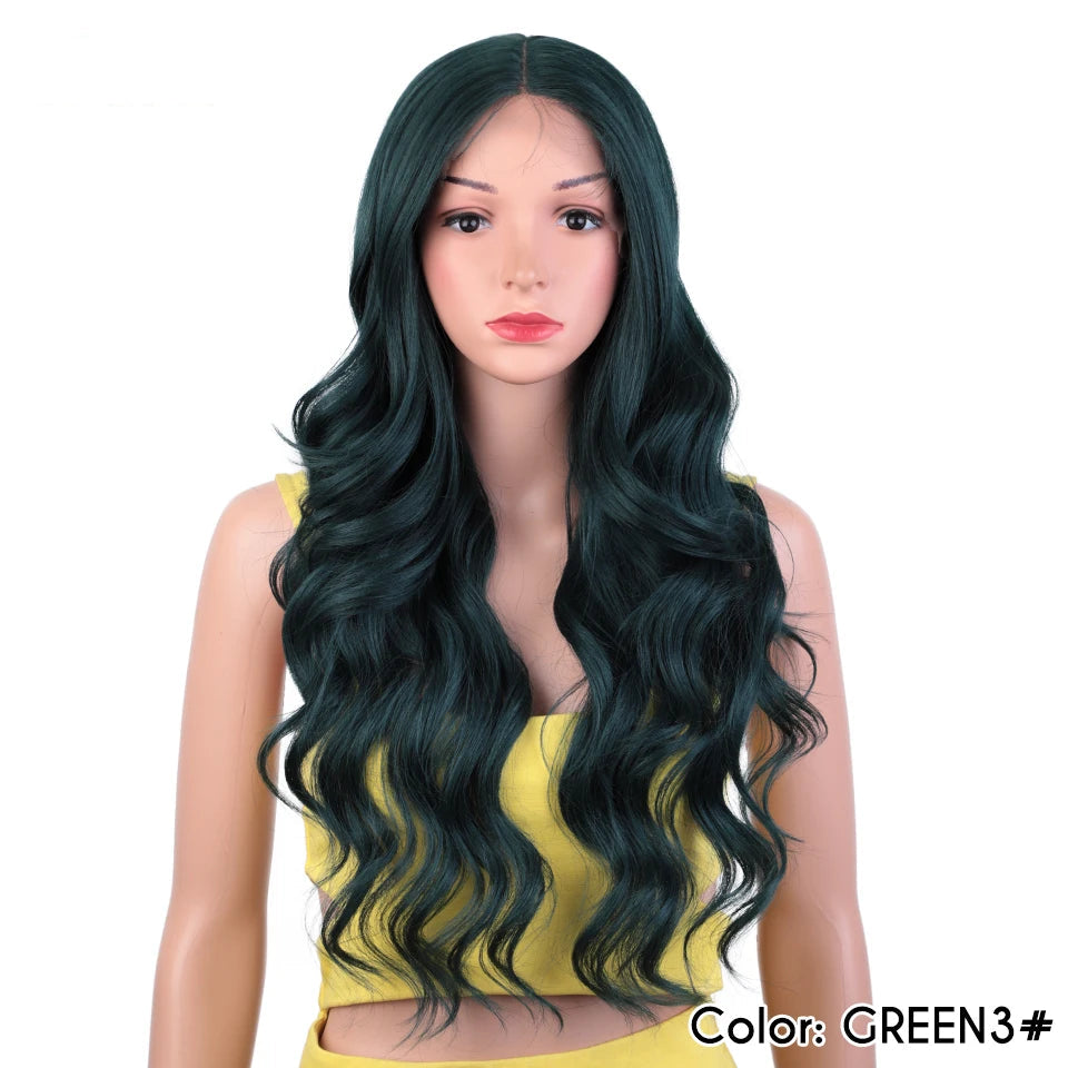 28" Highlight Body Wave Wigs green