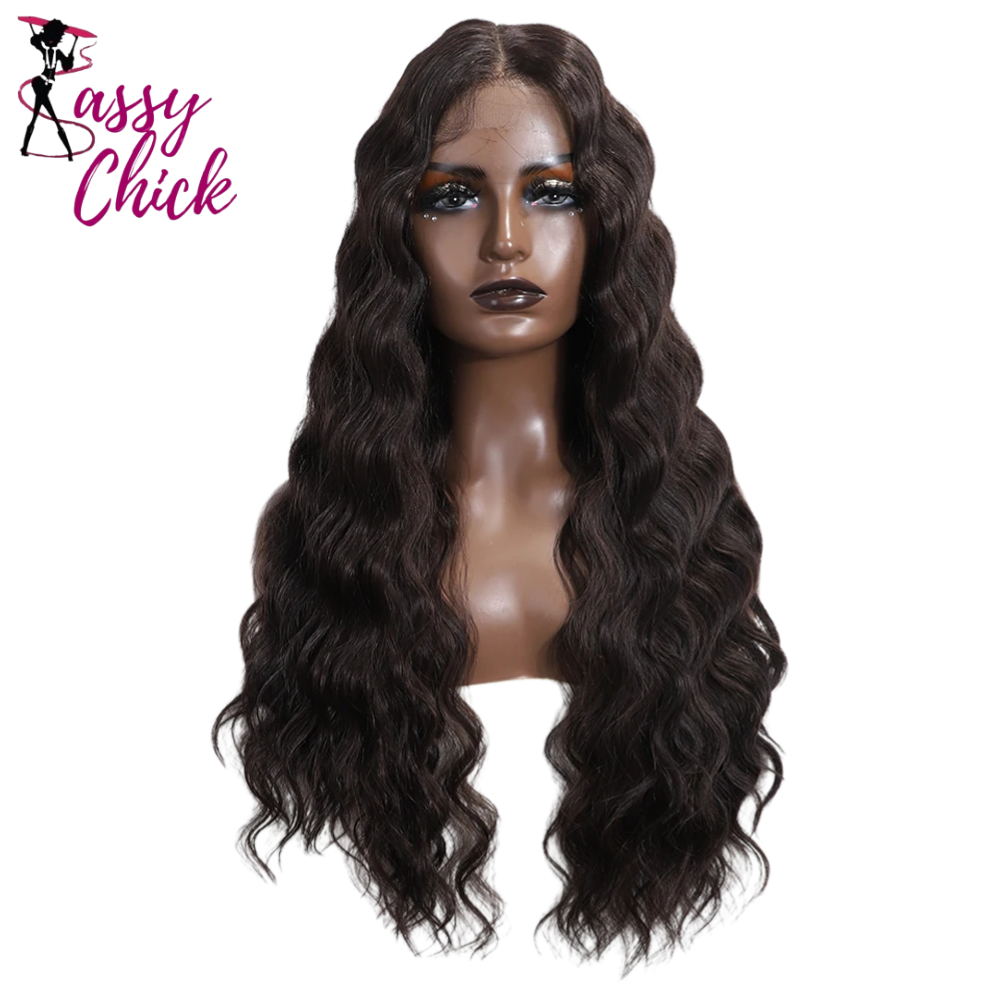 28 Inch Long Wavy Synthetic Wigs Sassy Chick Logo