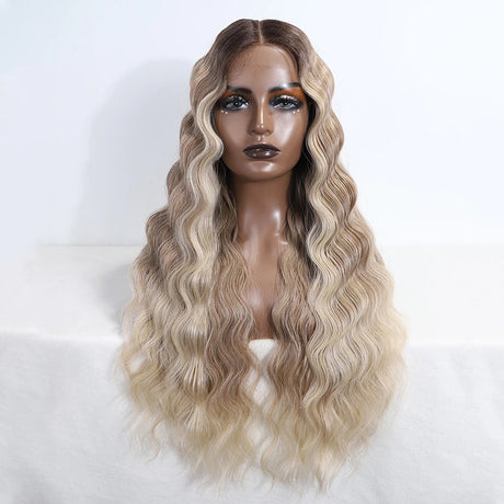 28 Inch Long Wavy Synthetic Wigs ash