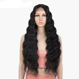 28 Inch Long Wavy Synthetic Wigs black long