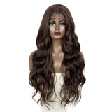 Light Brown 28 inches Body Wave Synthetic Lace Front Wigs