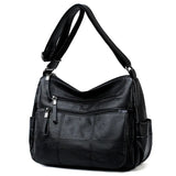 2 Layers Genuine Brand Leather High Quality Crossbody Bags black