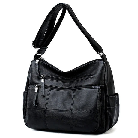 2 Layers Genuine Brand Leather High Quality Crossbody Bags black