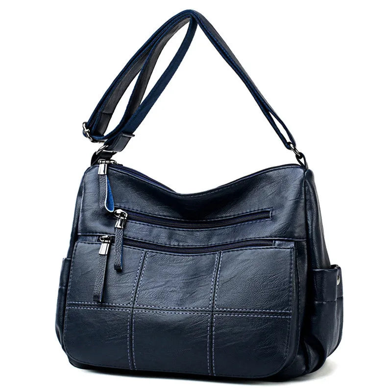 2 Layers Genuine Brand Leather High Quality Crossbody Bags burgundy