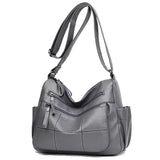 2 Layers Genuine Brand Leather High Quality Crossbody Bags grey