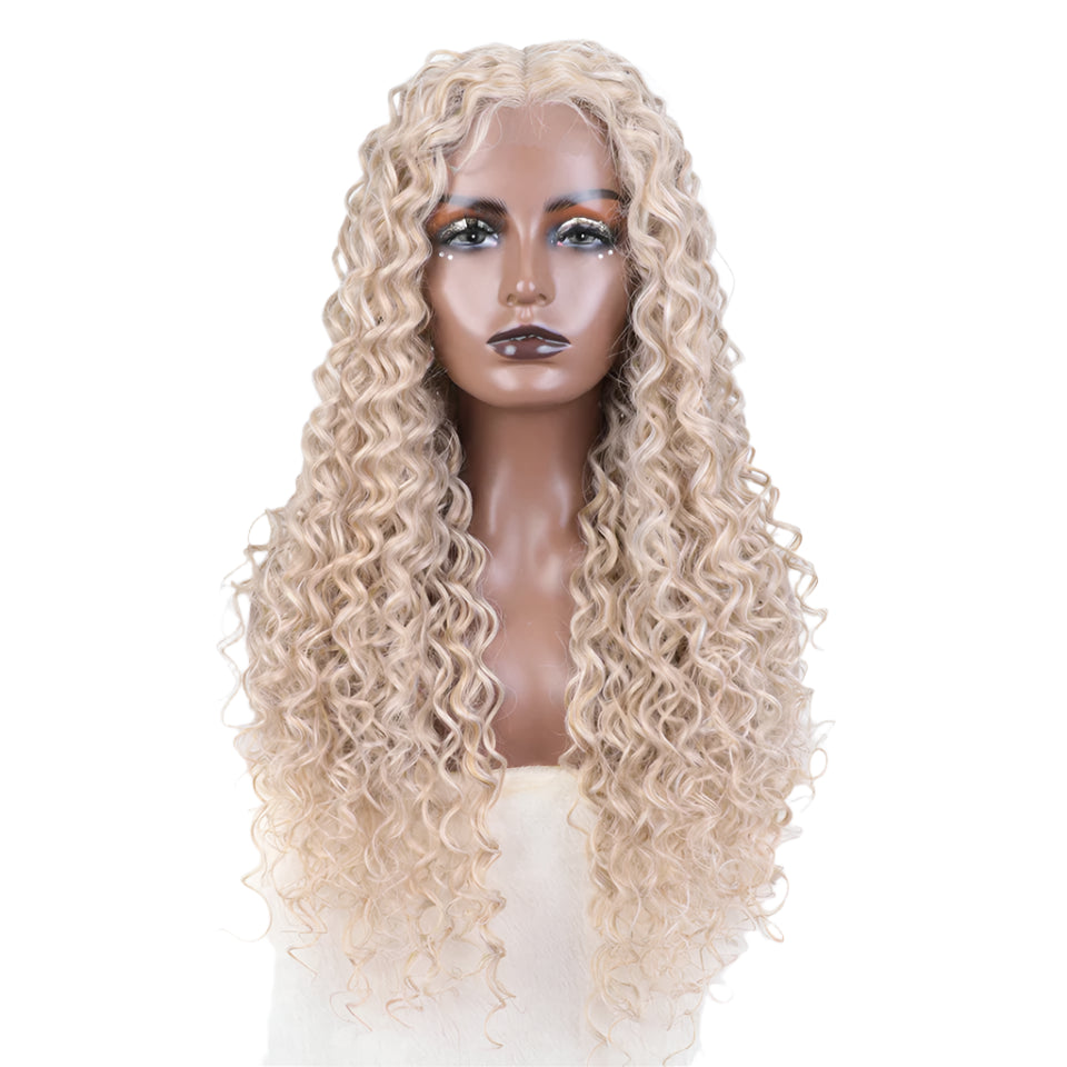 30 Inch Long Curly Hair Wig beach blonde