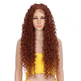 30 Inch Long Curly Hair Wig red