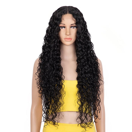 30 Inch Long Curly Hair Wig off black