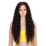 30 Inch Long Curly Hair Wig dark brown