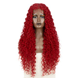 30 Inch Long Curly Hair Wig red