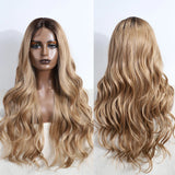 Blonde 30 inch Long Body Wavy Ombre Blonde Synthetic Wigs