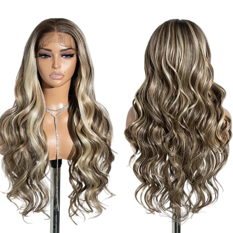 30 inch Long Body Wavy Ombre Blonde Synthetic Wigs