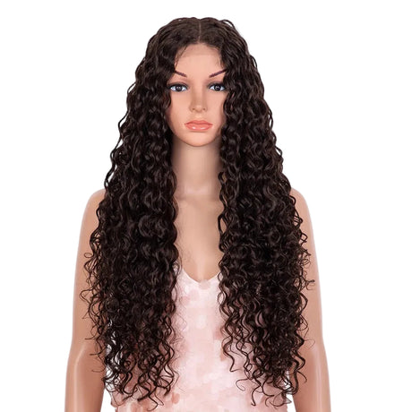 Light Brown 30 inch Long Curly Synthetic Lace Front Cosplay Wigs