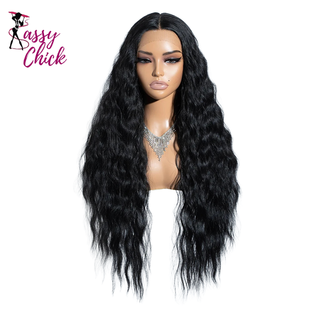 30 inches Curly Front Lace Synthetic Wigs Sassy Chick Logo
