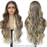 30inch Heat Resistant Bio Body Wave Lace Frontal Wigs ash brown