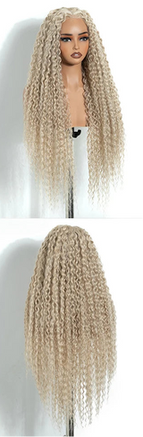 32 Inch Pre-cut Long Curly Pre-plucked Synthetic Lace Front Wigs