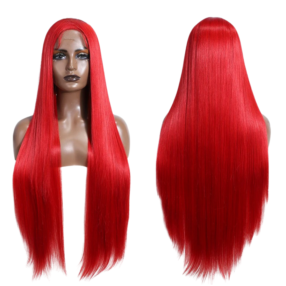 36 Inch Ombre Blonde Lace Wig red