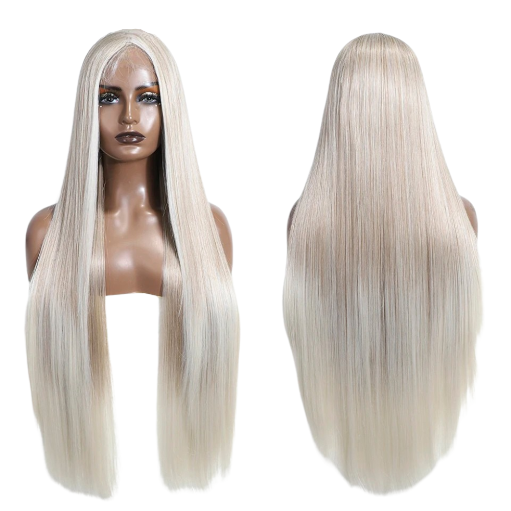 36 Inch Ombre Blonde Lace Wig grey