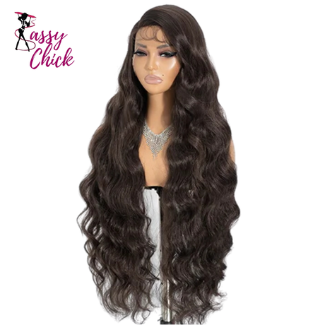 36"Long Body Wave Side Part Lace Synthetic Sassy Chick Logo