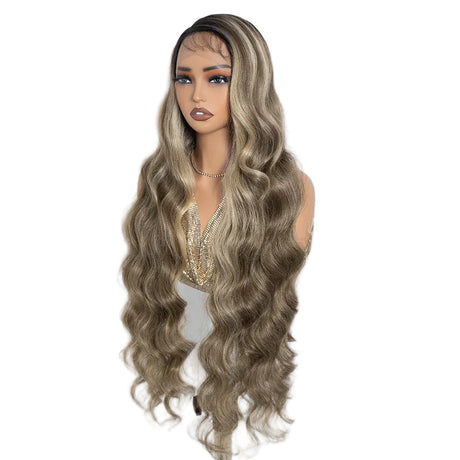 Size of 36"Long Body Wave Side Part Lace Synthetic