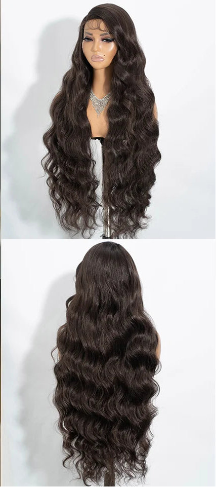 36"Long Body Wave Side Part Lace Synthetic