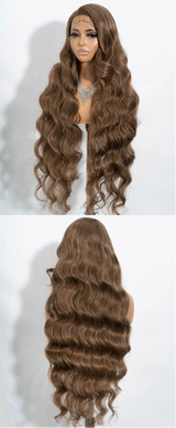 36"Long Body Wave Side Part Lace Synthetic