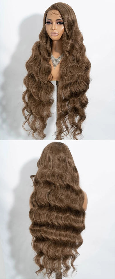 36"Long Body Wave Side Part Lace Synthetic