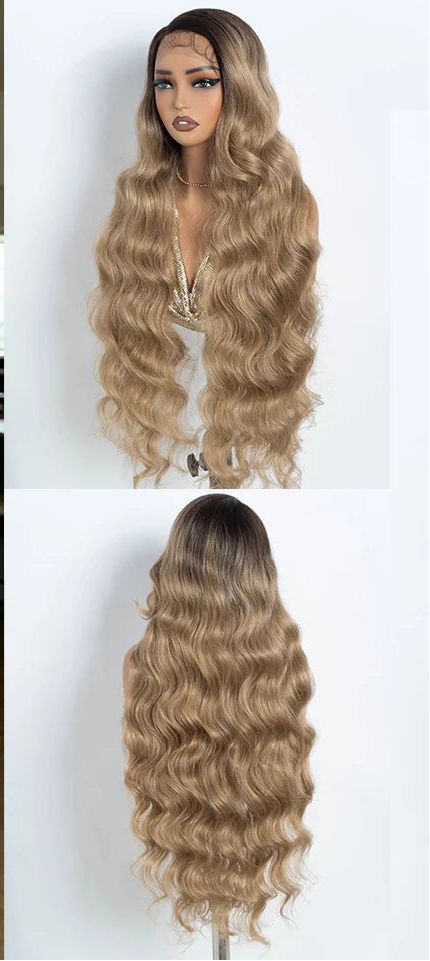 36"Long Body Wave Side Part Lace Synthetic