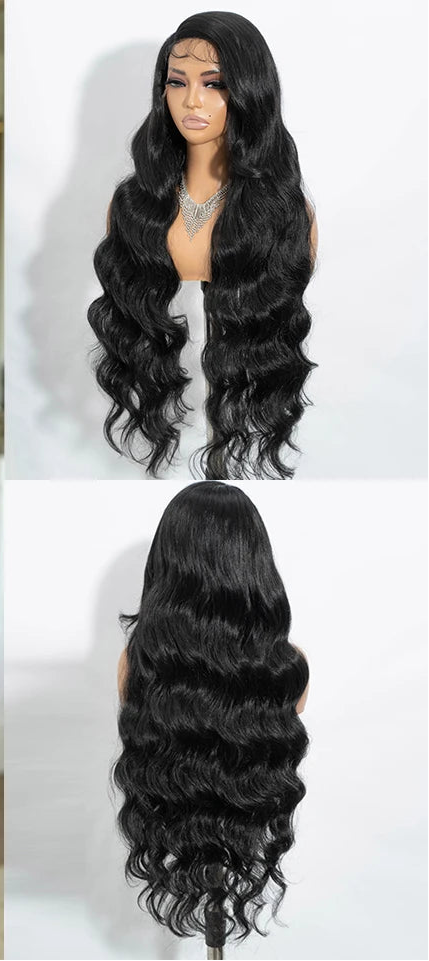 36"Long Body Wave Side Part Lace Synthetic