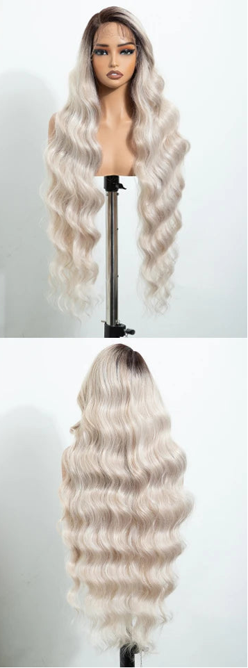 36"Long Body Wave Side Part Lace Synthetic