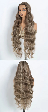 36"Long Body Wave Side Part Lace Synthetic