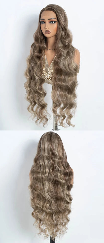 36"Long Body Wave Side Part Lace Synthetic
