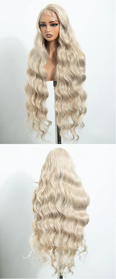 36"Long Body Wave Side Part Lace Synthetic