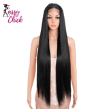 36 inch Long Straight Synthetic Lace Front Wigs For Women Sassy Chick Logo