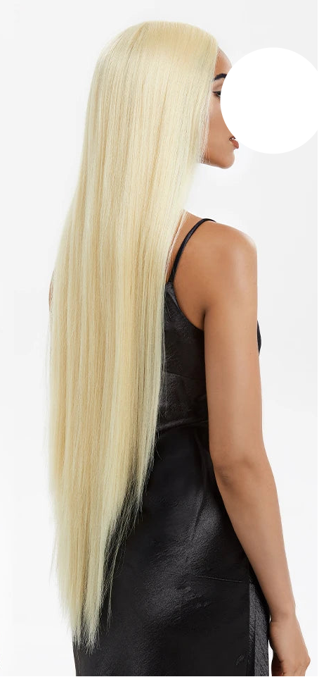 White 36 inch Long Straight Synthetic Lace Front Wigs For Women