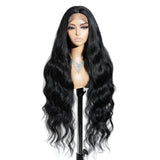 Black 36 inch Ombre Brown Blonde Body Wave Synthetic Wigs