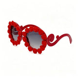 3D Baroque Floral Oversized Round Sunglasses