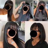 3X1 Middle Part Lace With Bangs Straight Human Hair Wig models