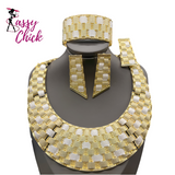 4Pcs Golden African Bridal Wedding Jewelry Set Sassy Chick Logo