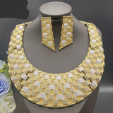 4Pcs Golden African Bridal Wedding Jewelry Set Gold