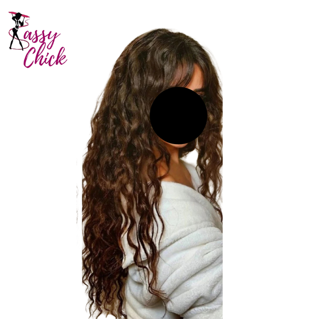 5clips Long Curly Clips One Piece Synthetic Hair Extension Sassy Chick Logo