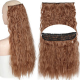 Orange 5clips Long Curly Clips One Piece Synthetic Hair Extension