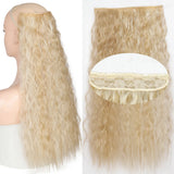 Ash Blonde 5clips Long Curly Clips One Piece Synthetic Hair Extension