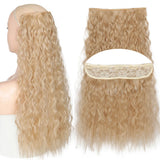 Blonde 5clips Long Curly Clips One Piece Synthetic Hair Extension
